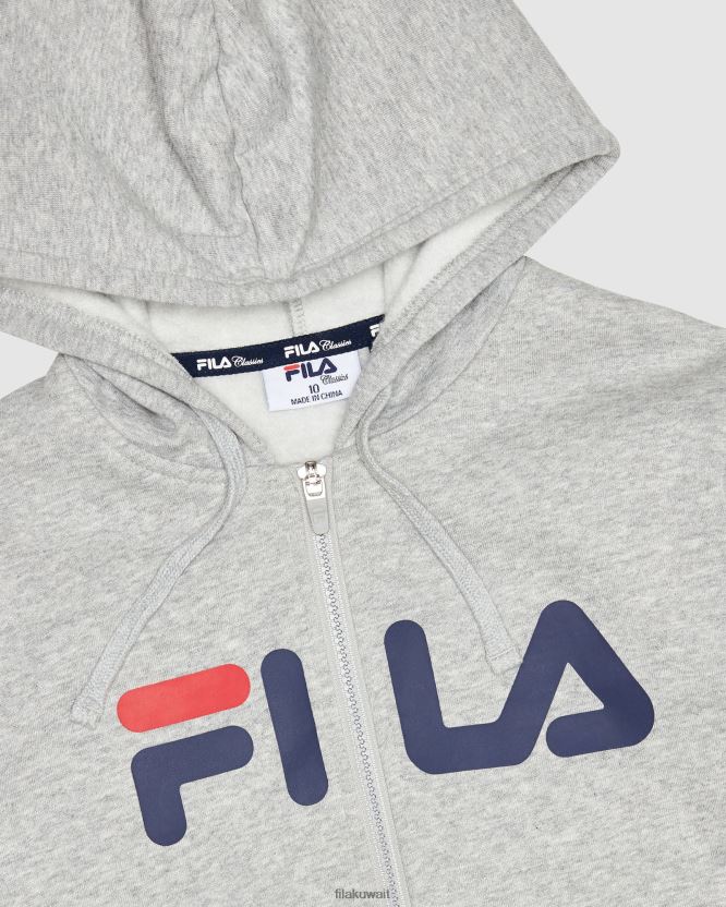سترة فيلا كلاسيكية بسحاب للأطفال باللون الفضي مارل BX00H43121 مارل فضي FILA