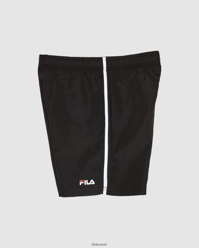 فيلا كلاسيكية قصيرة مصنوعة من الألياف الدقيقة باللون الأسود للأطفال BX00H43125 أسود FILA