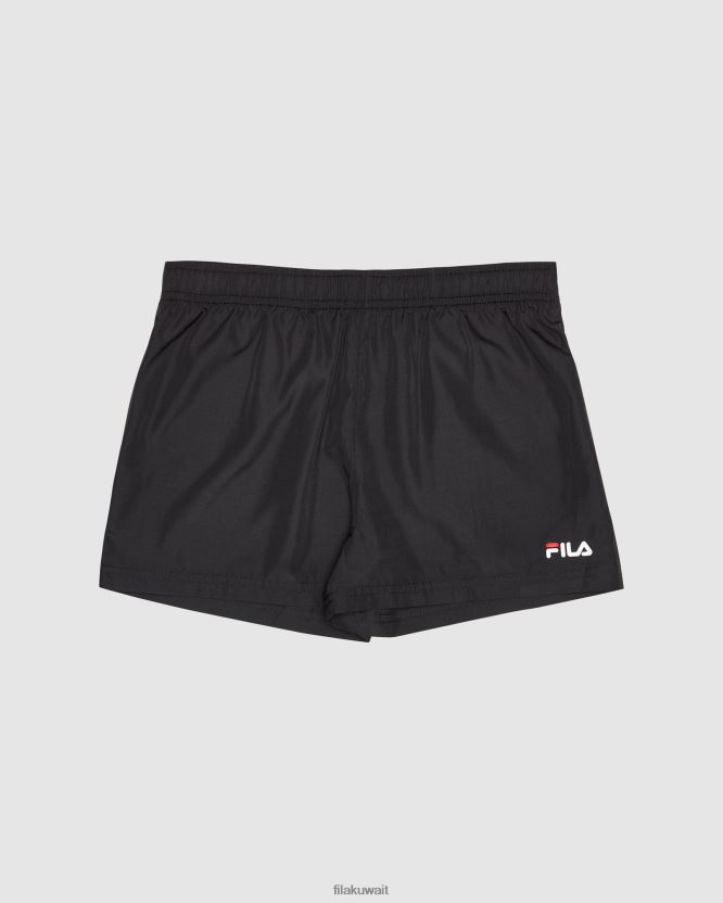 شورت فيلا الكلاسيكي للأطفال باللون الأسود BX00H43133 أسود FILA
