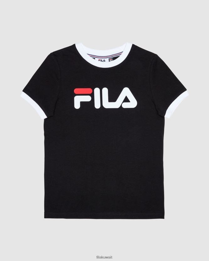 تي شيرت كلاسيكي للفتيات من فيلا باللون الأسود BX00H43135 أسود FILA
