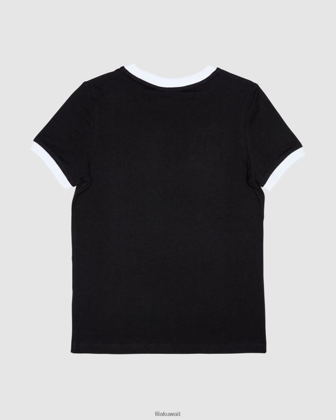 تي شيرت كلاسيكي للفتيات من فيلا باللون الأسود BX00H43135 أسود FILA