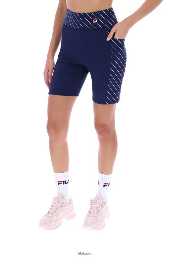 شورت ركوب الدراجات من فيلا كلارا بشريط دبوس BX00H43424FILA
