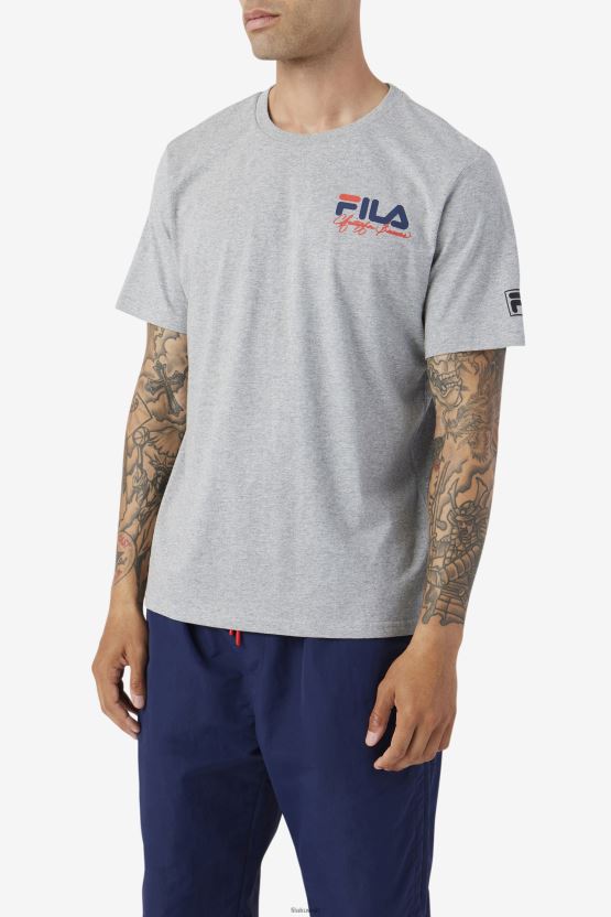 هيذر جراي بيفانز بارك تي شيرت برسومات فيلا BX00H4390 هيذر رمادي FILA