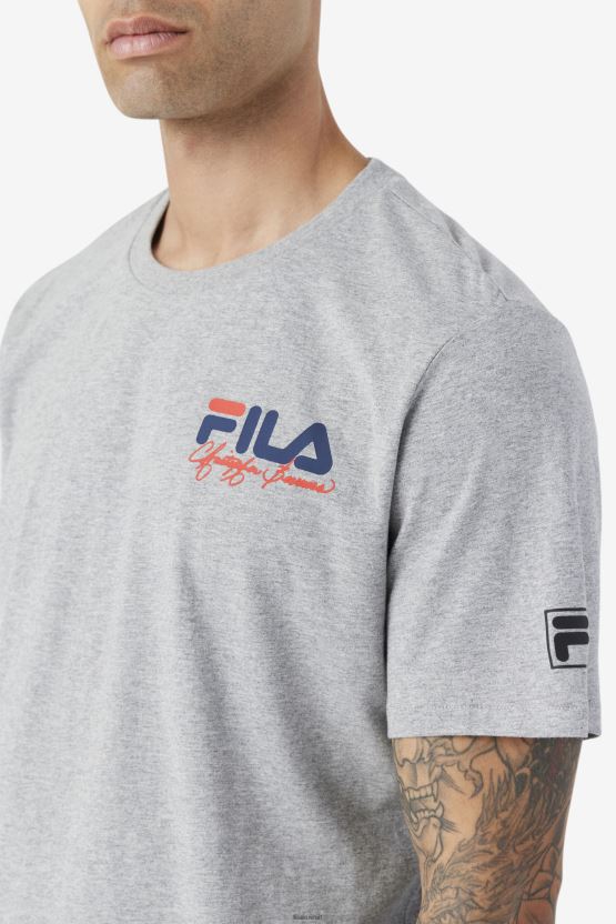 هيذر جراي بيفانز بارك تي شيرت برسومات فيلا BX00H4390 هيذر رمادي FILA