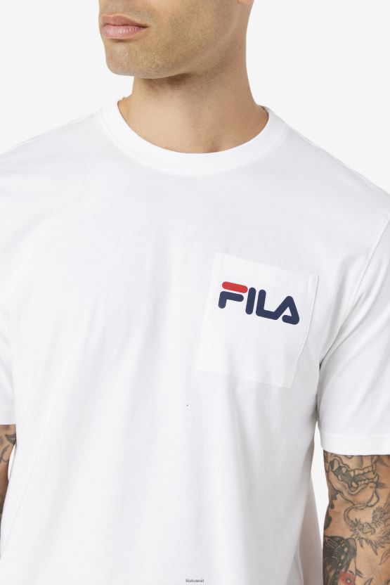 تيشيرت جيب كورتيس باللون الأبيض BX00H4396 أبيض FILA