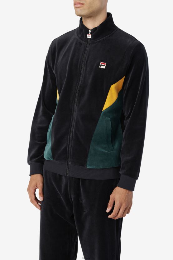 جاكيت مارتن فيلور أسود/جون بوج/جولدن جلو فيلا BX00H4857 أسود/حشرة يونيو/توهج ذهبي FILA