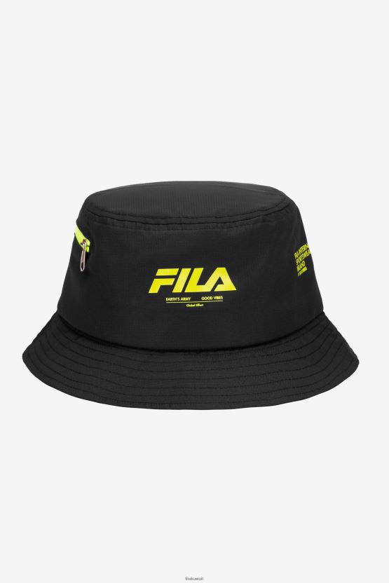 قبعة دلو ريبستوب سوداء من فيلا BX00H4970 أسود FILA