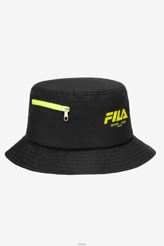 قبعة دلو ريبستوب سوداء من فيلا BX00H4970 أسود FILA