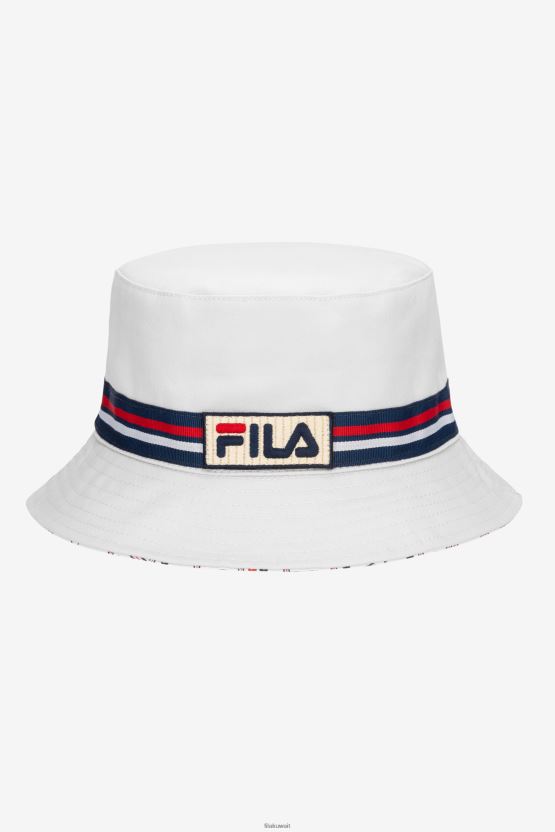 قبعة دلو قابلة للعكس باللون الأبيض BX00H4989 أبيض FILA