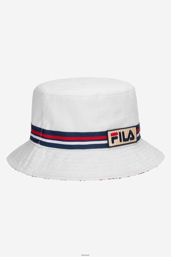 قبعة دلو قابلة للعكس باللون الأبيض BX00H4989 أبيض FILA