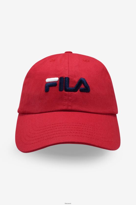 قبعة بيسبول مطرزة بشعار فيلا باللون الأحمر BX00H4999 أحمر FILA