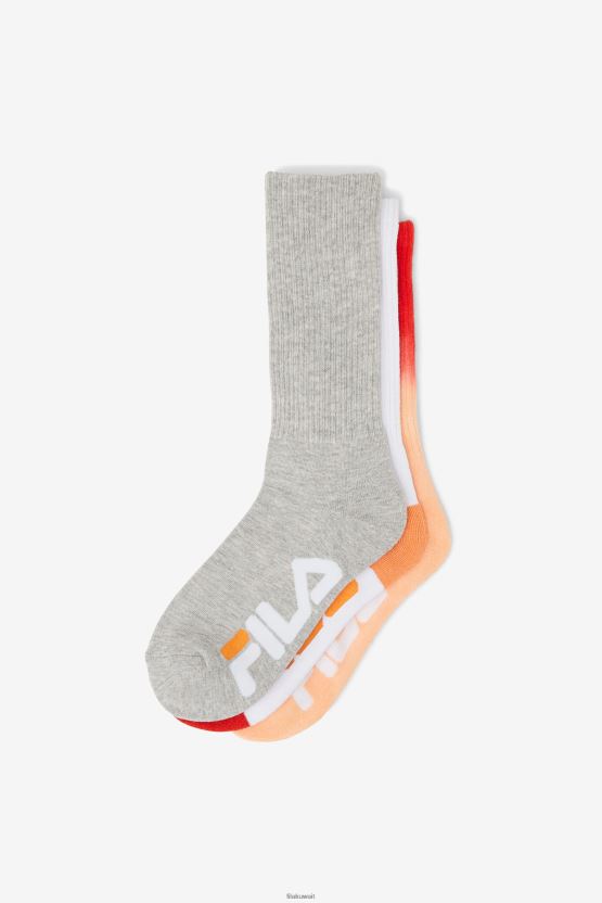 جوارب نسائية من Dip Dye Crew مكونة من 3 قطع بلون الخوخ BX00H41013 خَوخ FILA
