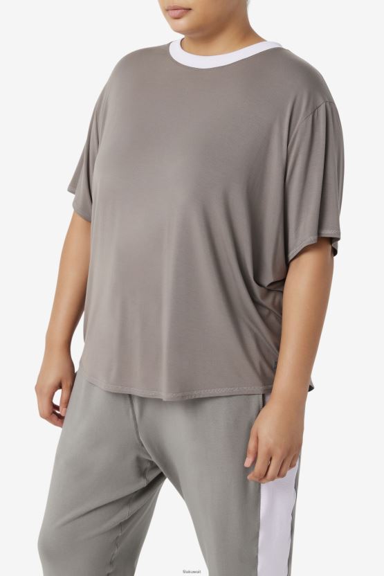 بلوزة Fi-Lux بأكمام قصيرة Fila Gargoyle/أزرق لافندر BX00H41922 مرغول / لافندر أزرق FILA