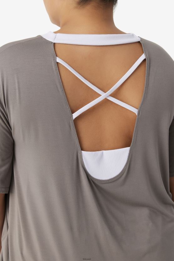 بلوزة Fi-Lux بأكمام قصيرة Fila Gargoyle/أزرق لافندر BX00H41922 مرغول / لافندر أزرق FILA