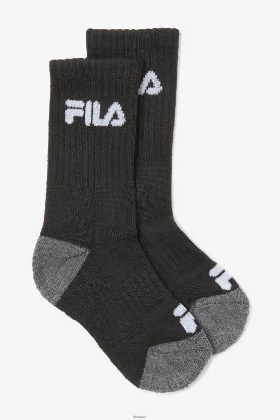 جوارب دائرية مبطنة للأطفال من Fila مكونة من 6 قطع BX00H41071 أسود FILA