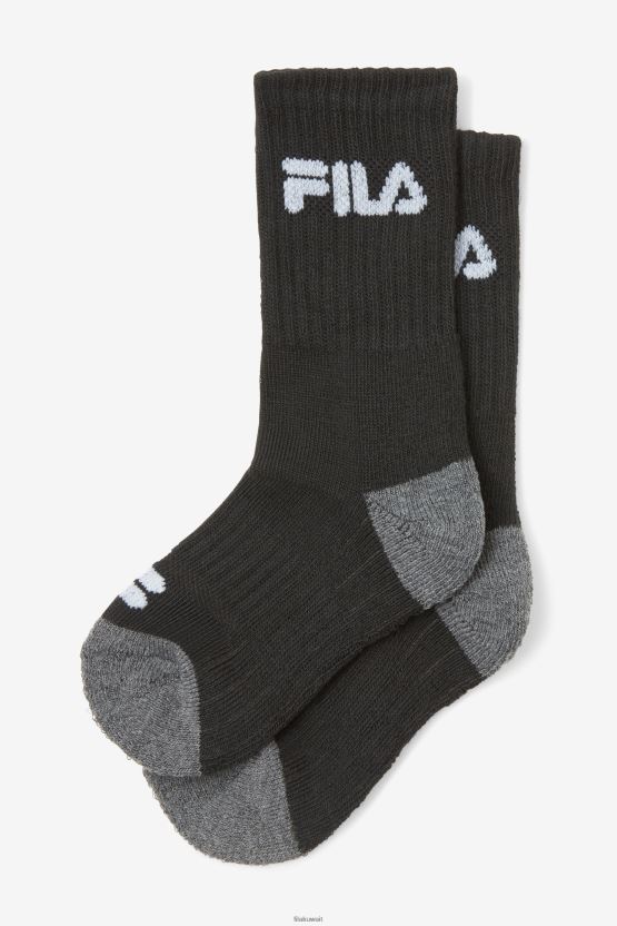 جوارب دائرية مبطنة للأطفال من Fila مكونة من 6 قطع BX00H41071 أسود FILA