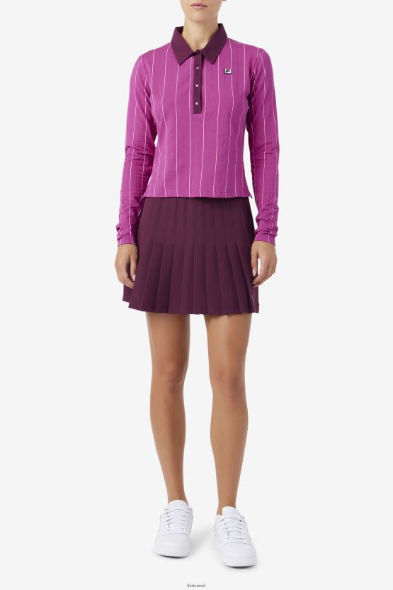 تنورة مطوية من طراز Fila Amy من نبيذ العنب BX00H41749 نبيذ العنب FILA