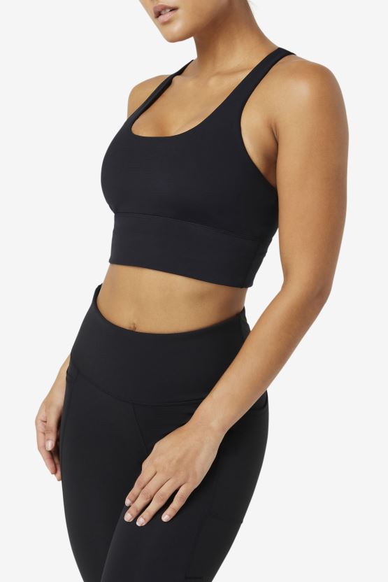 حمالة صدر متقاطعة من الخلف باللون الأسود من Fila BX00H41792 أسود FILA