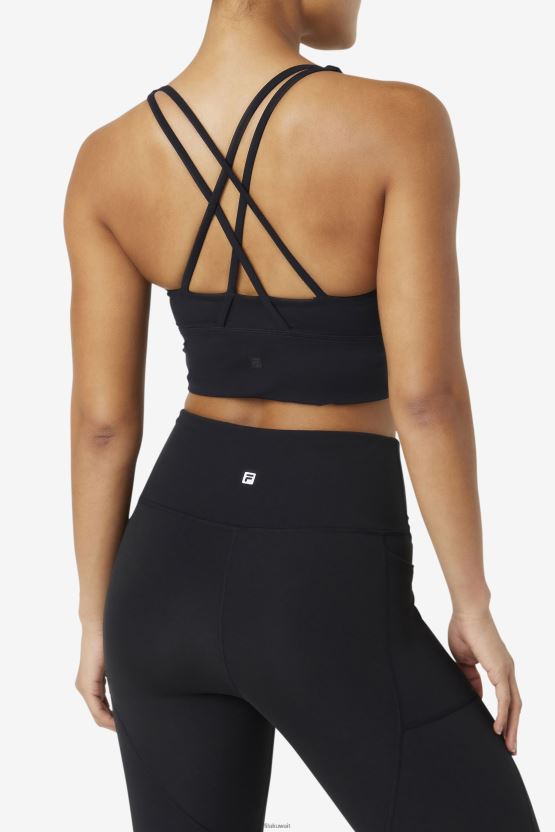 حمالة صدر متقاطعة من الخلف باللون الأسود من Fila BX00H41792 أسود FILA