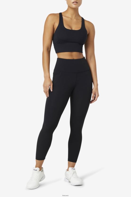 حمالة صدر متقاطعة من الخلف باللون الأسود من Fila BX00H41792 أسود FILA