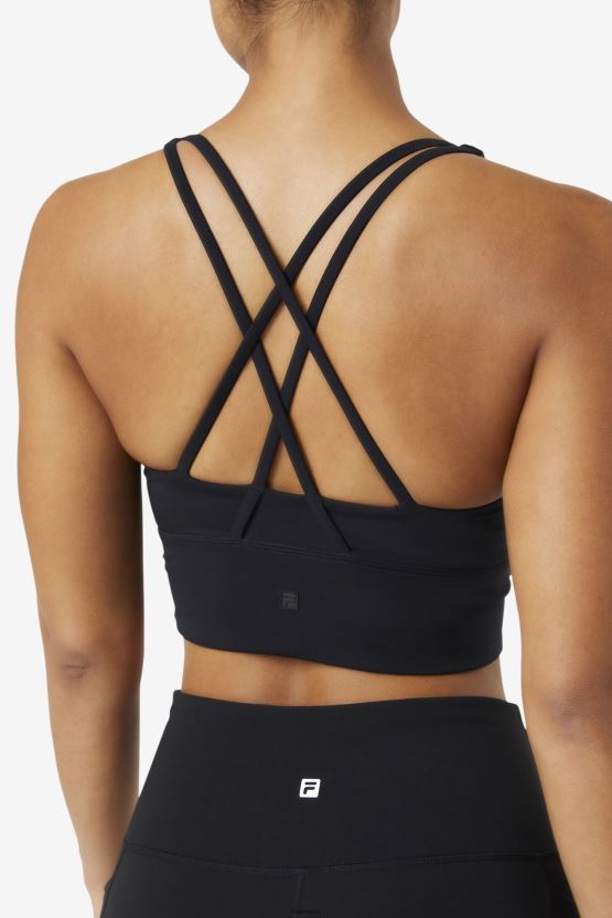 حمالة صدر متقاطعة من الخلف باللون الأسود من Fila BX00H41792 أسود FILA