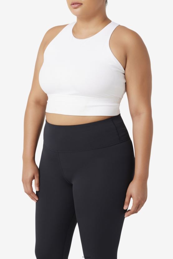 حمالة صدر رياضية بيضاء عالية الرقبة من Fila BX00H41840 أبيض FILA