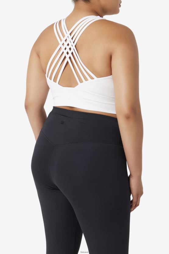 حمالة صدر رياضية بيضاء عالية الرقبة من Fila BX00H41840 أبيض FILA