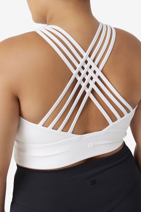 حمالة صدر رياضية بيضاء عالية الرقبة من Fila BX00H41840 أبيض FILA