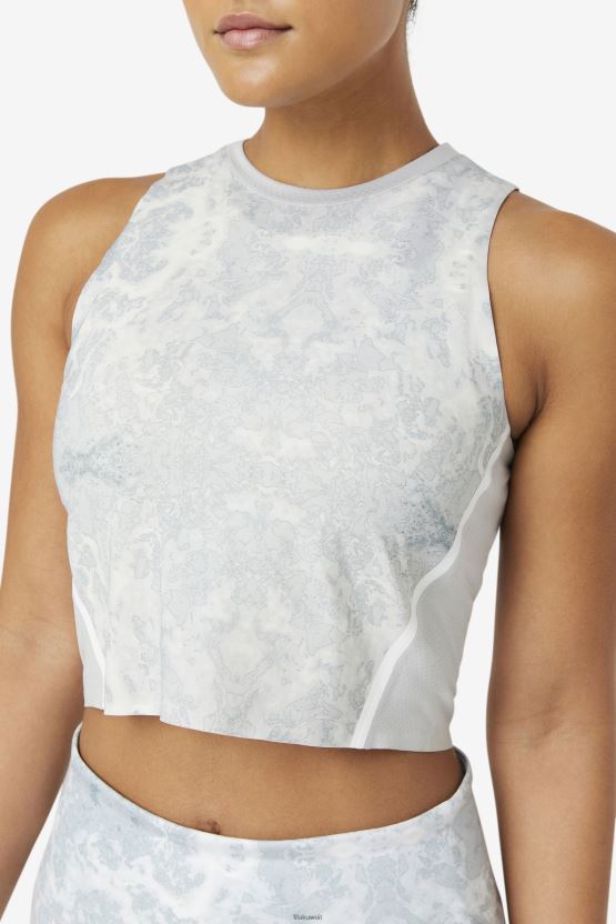 بلوزة قصيرة رياضية من Fila مرتفعة الارتفاع/أبيض BX00H41924 شاهقة / أبيض FILA