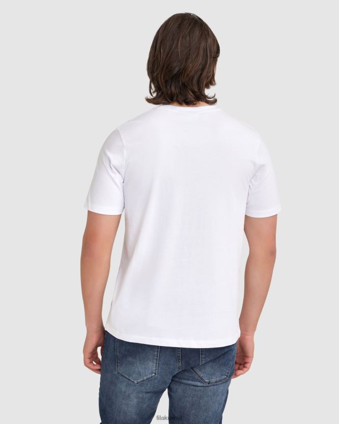 تي شيرت رافي للرجال من Fila باللون الأبيض BX00H42349 أبيض FILA