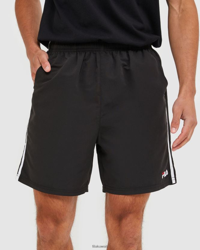 شورت أسود كلاسيكي من الألياف الدقيقة للرجال من Fila BX00H42457 أسود FILA