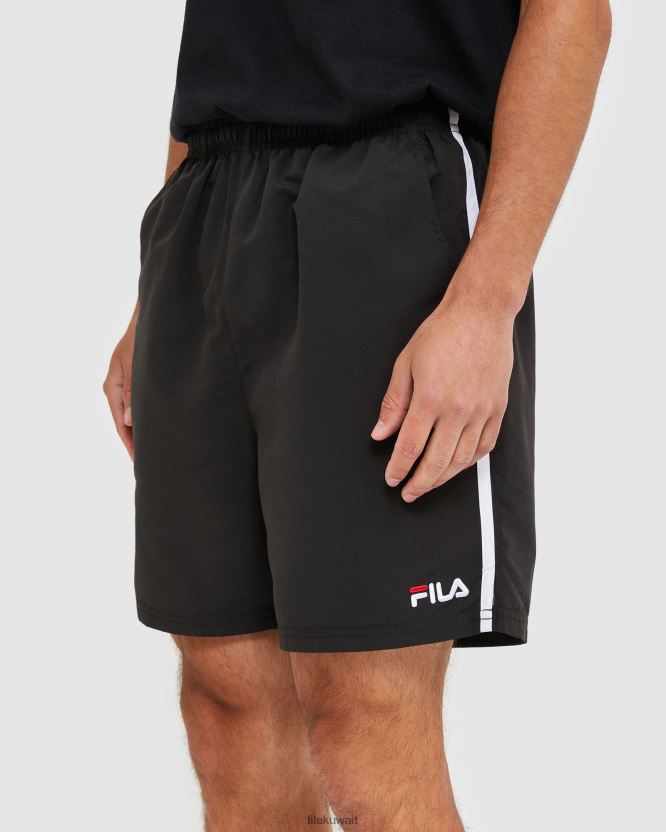 شورت أسود كلاسيكي من الألياف الدقيقة للرجال من Fila BX00H42457 أسود FILA