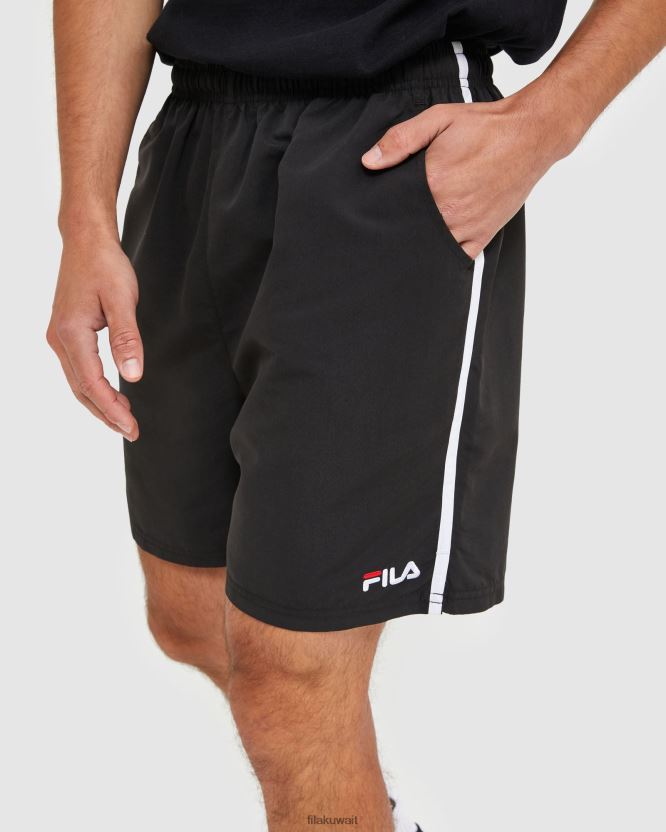 شورت أسود كلاسيكي من الألياف الدقيقة للرجال من Fila BX00H42457 أسود FILA