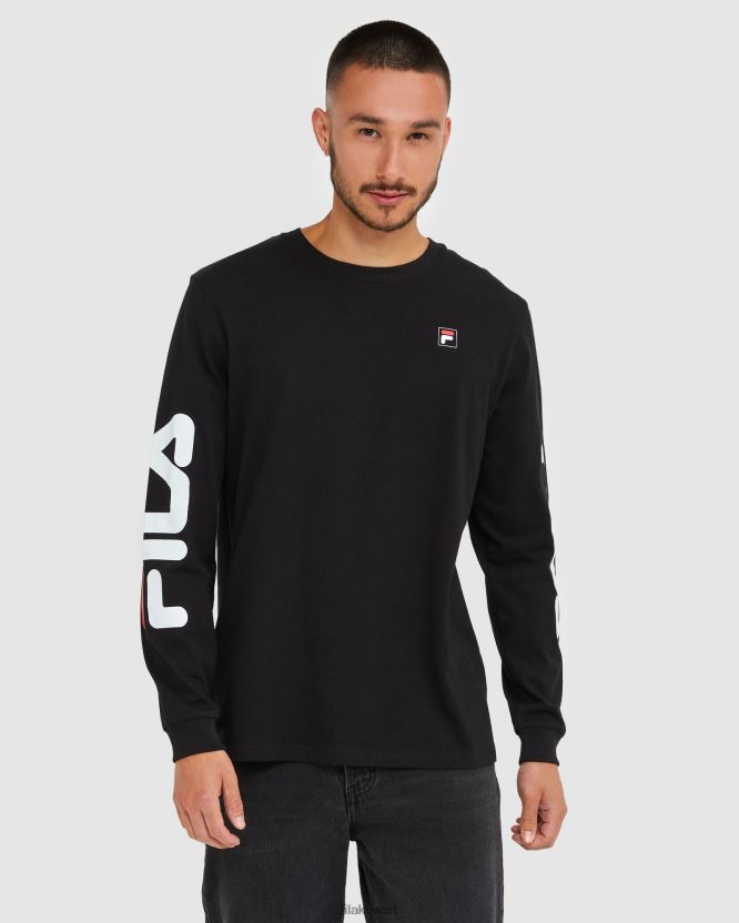 تي شيرت رجالي كلاسيكي بأكمام طويلة من Fila باللون الأسود BX00H42463 أسود FILA