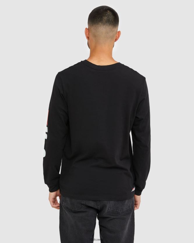 تي شيرت رجالي كلاسيكي بأكمام طويلة من Fila باللون الأسود BX00H42463 أسود FILA