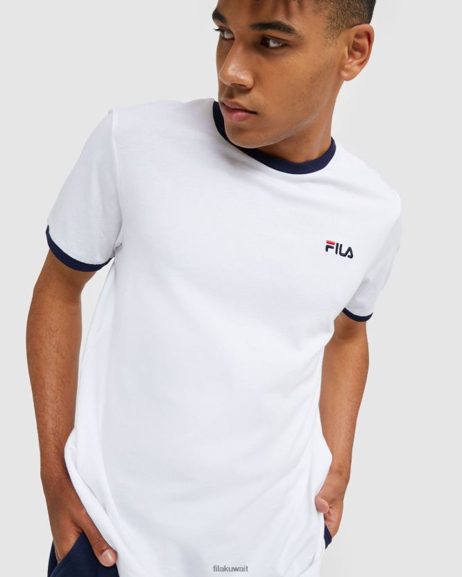 تي شيرت كلاسيكي أبيض اللون للرجال من Fila BX00H42476 أبيض FILA