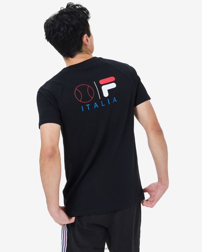تي شيرت هانز للرجال باللون الأسود من Fila BX00H42529 أسود FILA