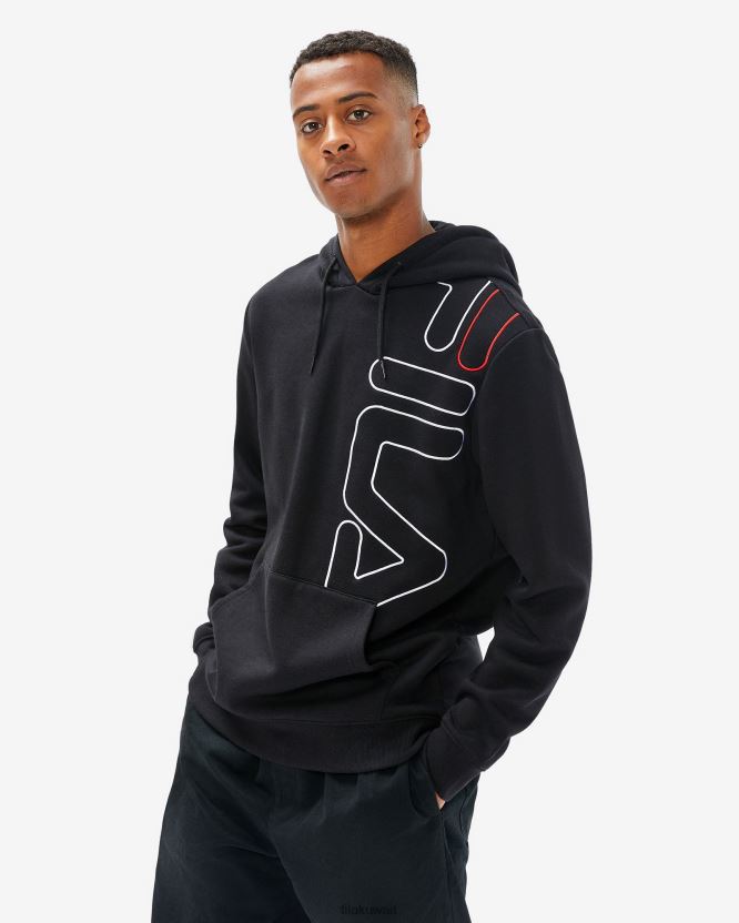 سترة براندو بغطاء للرأس للرجال باللون الأسود من Fila BX00H42596 أسود FILA