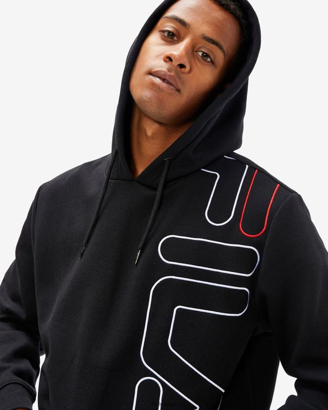 سترة براندو بغطاء للرأس للرجال باللون الأسود من Fila BX00H42596 أسود FILA