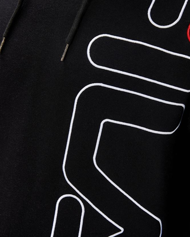 سترة براندو بغطاء للرأس للرجال باللون الأسود من Fila BX00H42596 أسود FILA