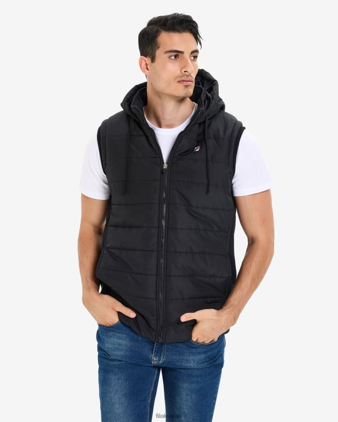 سترة جوليو المنتفخة للرجال باللون الأسود من Fila BX00H42649 أسود FILA