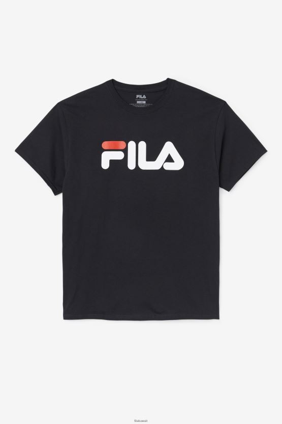 تي شيرت رجالي بشعار Fila باللون الأسود/الأبيض/الأحمر BX00H4267 أسود / أبيض / أحمر FILA