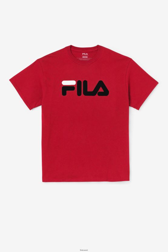 تي شيرت رجالي بشعار Fila باللون الأحمر/الأسود/الأبيض BX00H4271 أحمر/أسود/أبيض FILA