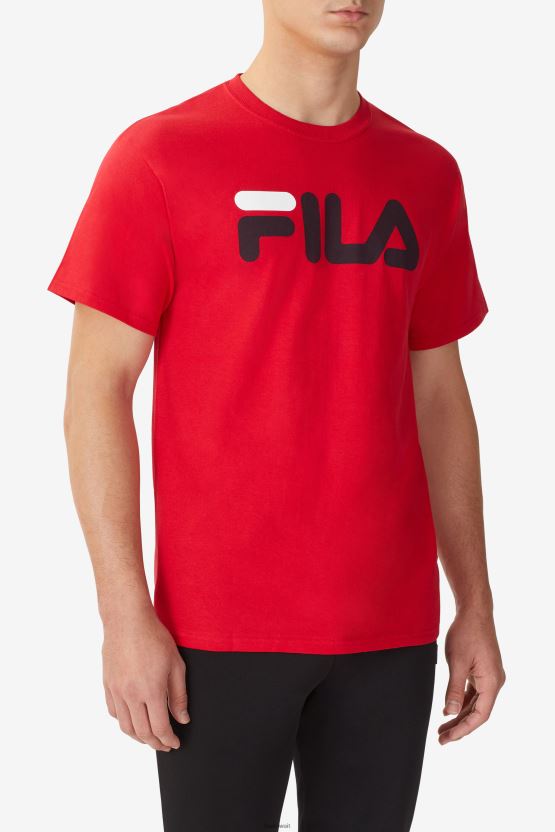 تي شيرت رجالي بشعار Fila باللون الأحمر/الأسود/الأبيض BX00H4271 أحمر/أسود/أبيض FILA