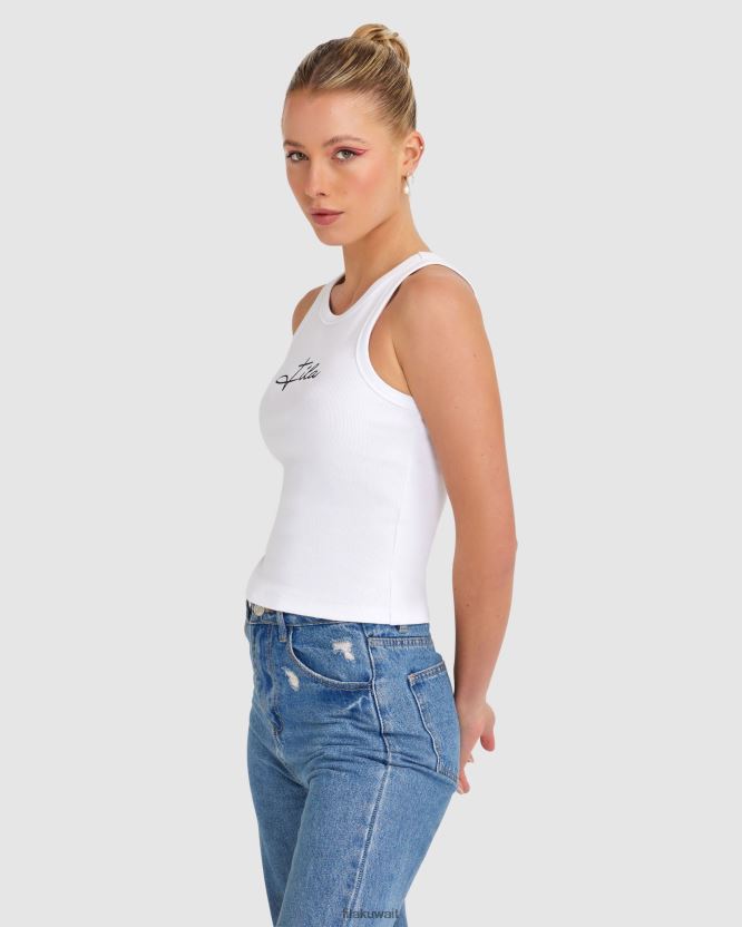 قميص سينزيا ضلع للسيدات باللون الأبيض من Fila BX00H42829 أبيض FILA