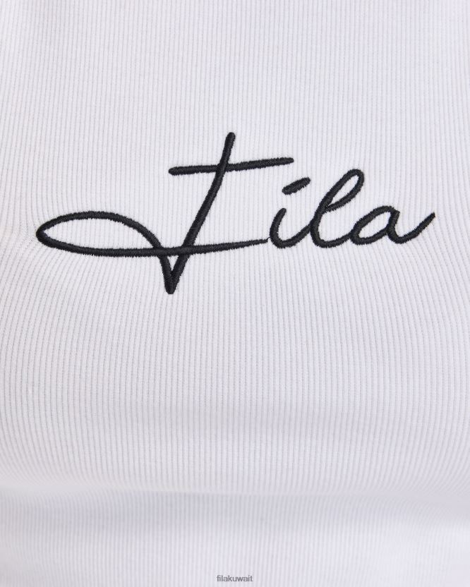 قميص سينزيا ضلع للسيدات باللون الأبيض من Fila BX00H42829 أبيض FILA