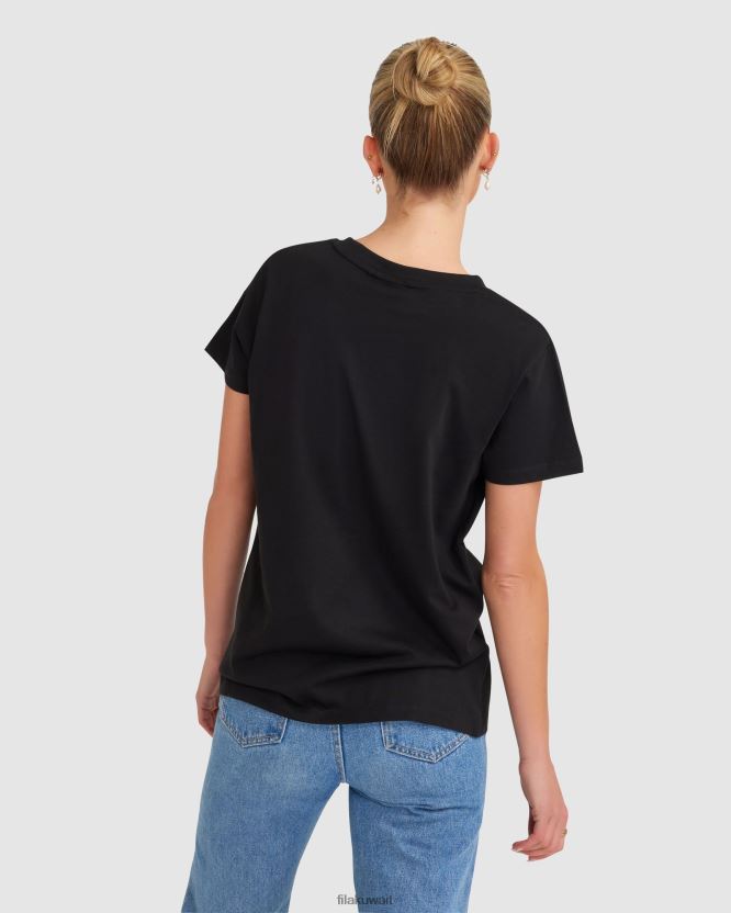 تي شيرت إيموجين للسيدات باللون الأسود من Fila BX00H42847 أسود FILA