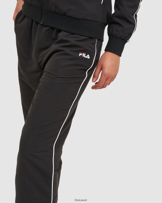 بنطال Fila الكلاسيكي للنساء من الألياف الدقيقة باللون الأسود BX00H42899 أسود FILA