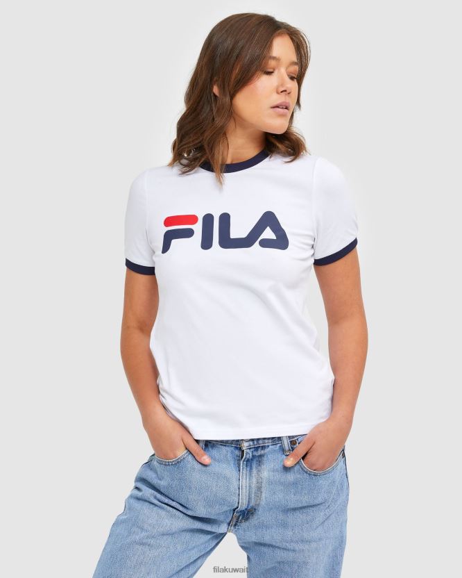 تي شيرت رينجر نسائي كلاسيكي باللون الأبيض من Fila BX00H42901 أبيض FILA