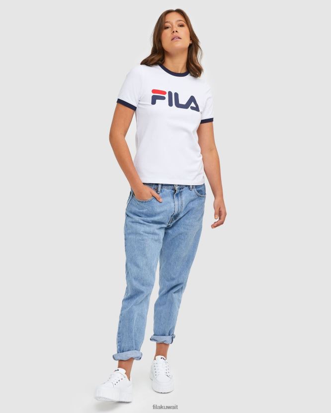 تي شيرت رينجر نسائي كلاسيكي باللون الأبيض من Fila BX00H42901 أبيض FILA